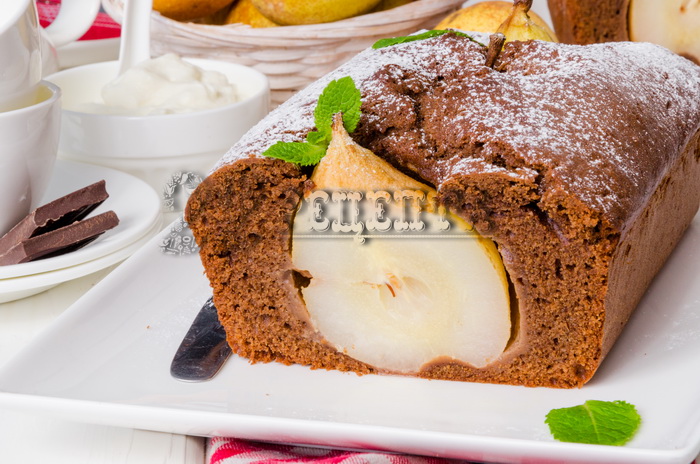 шоколадный кекс с грушами рецепт с фото