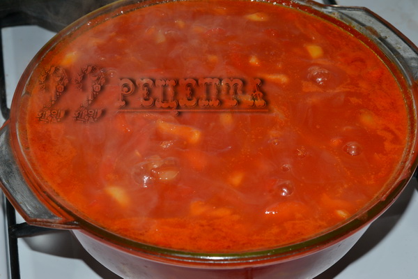 лечо из перца с томатным соком на зиму