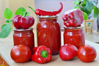 лечо из болгарского перца с томатным соком на зиму простой рецепт 
