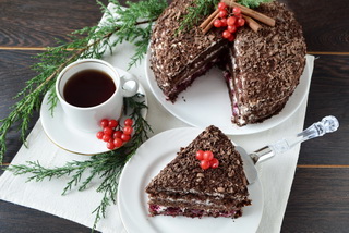 шоколадный торт с вишней рецепт с фото пошагово в домашних условиях